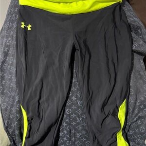 Under Armour Black and Neon Yellow Leggings